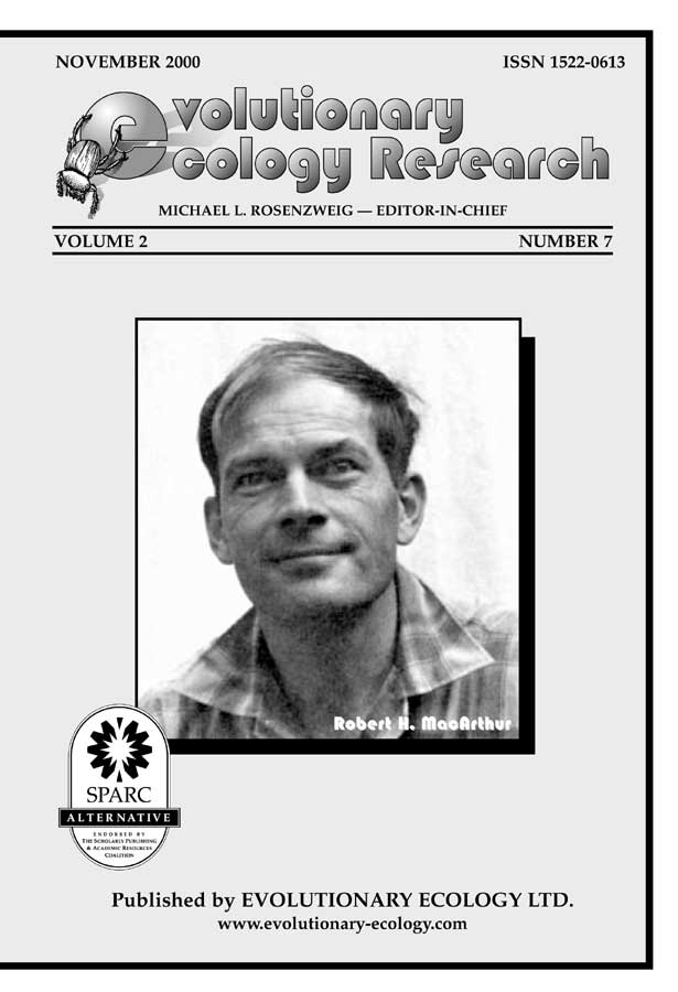 couverture Evolutionary Ecology Research